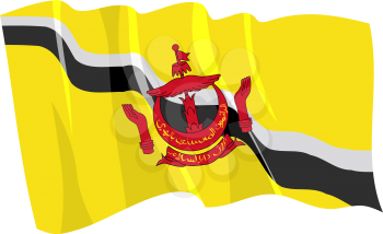 Royalty Free Clipart Image of the Brunei Flag