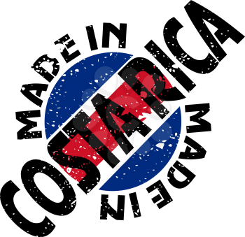 Royalty Free Clipart Image of a Label of Made in Costa Rica