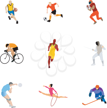 Royalty Free Clipart Image of Athletes