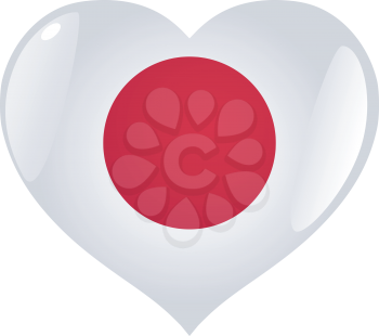Image of heart with flag of Japan