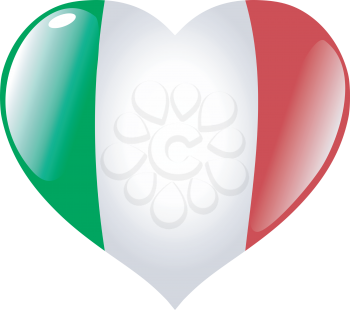 Image of heart with flag of Italy