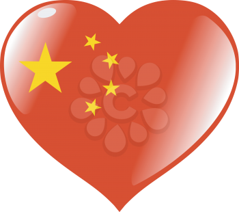 Image of heart with flag of China