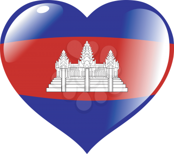 Image of heart with flag of Cambodia