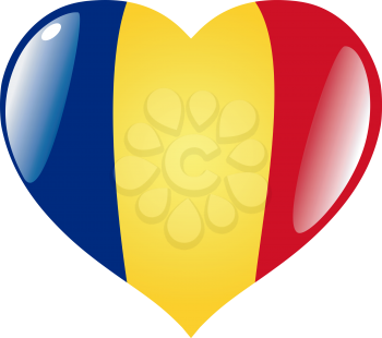 Image of heart with flag of Romania