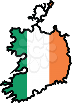 An illustration of map with flag of Ireland