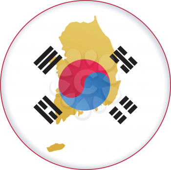 An illustration with button in national colours of South Korea