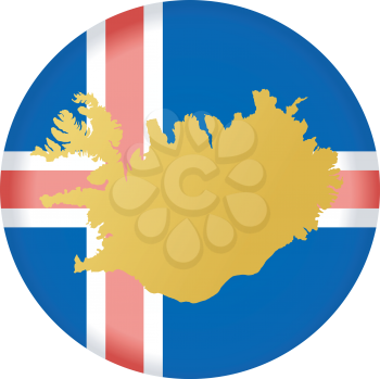 An illustration with button in national colours of Iceland