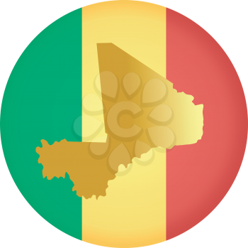 An illustration with button in national colours of Mali