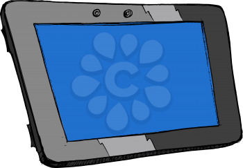 hand drawn illustration of an computer tablet