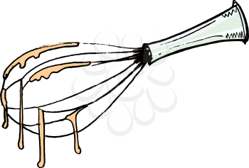 hand drawn, vector, sketch illustration of eggbeater