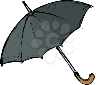 hand drawn, vector, sketch illustration of umbrella