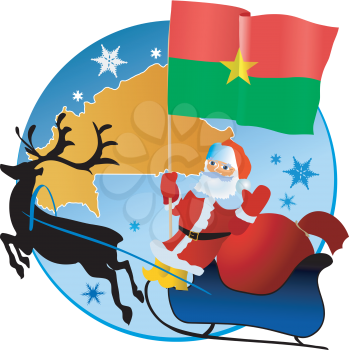 Santa Claus with flag of Burkina Faso