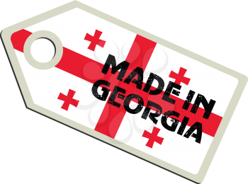 vector illustration of label with flag of Georgia