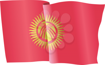 vector illustration of national flag of Kyrgyzstan