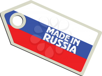 vector illustration of label with flag of Russia