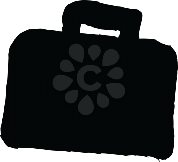 black silhouette of briefcase