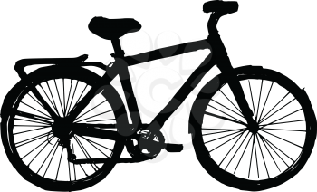 black silhouette of bicycle
