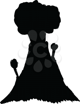 black silhouette of volcano