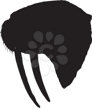 black silhouette of walrus