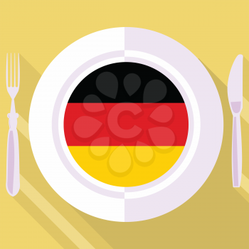 plate in flat style with flag of Germany
