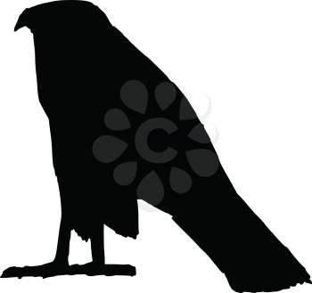 black silhouette of falcon, ancient Egyptian symbol