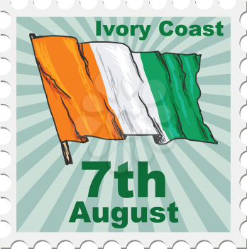 post stamp of national day of Ivory Coast
