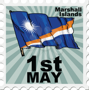 post stamp of national day of Marshall Islands