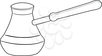outline illustration of turkish coffee pot