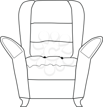 outline illustration of armchair, part of interior