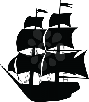 silhouette of vessel