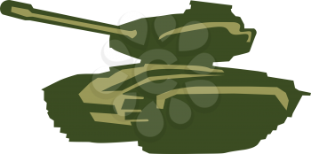 silhouette of military tank