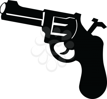 silhouette of revolver