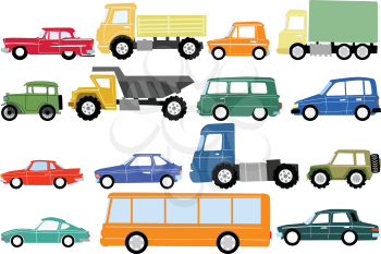 set of vector illustrations of cars