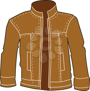vector, coloured illustration of men leather jacket