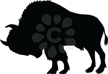 silhouette of buffalo, side view