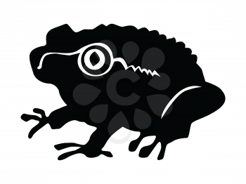 silhouette of toad, motive of wildlife