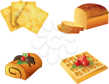 Royalty Free Clipart Image of a Set of Pastry Objects