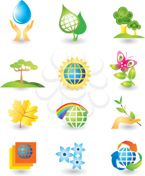 Royalty Free Clipart Image of Nature Icons