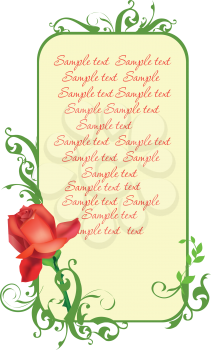 Royalty Free Clipart Image of a Frame and Rose
