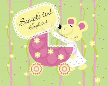 Royalty Free Clipart Image of a Baby Arrival Card
