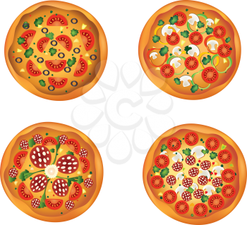 Royalty Free Clipart Image of a Pizzas