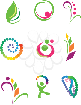 Royalty Free Clipart Image of a Set of Nature Designs