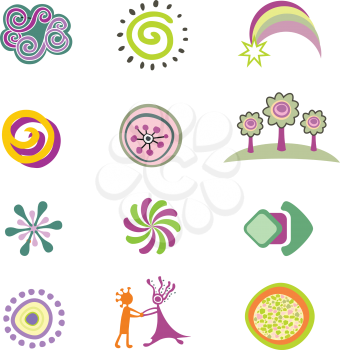 Set of colorful vector design elements