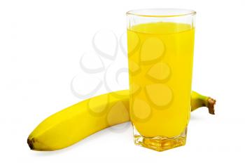 Royalty Free Photo of a Glass of Orange Juice and a Banana
