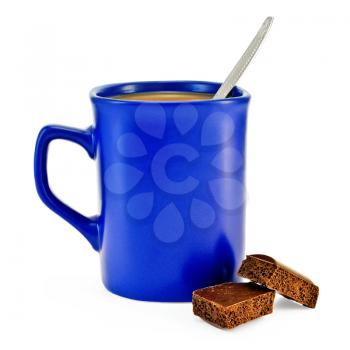 Royalty Free Photo of Blue Mug and Chocolate
