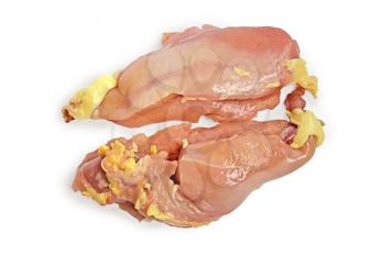 Raw meat chicken breast is isolated on a white background