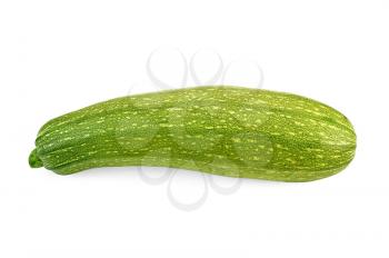 The green striped zucchini isolated on white background