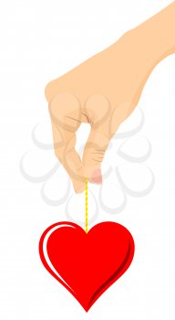 Royalty Free Clipart Image of a Person holding a Heart