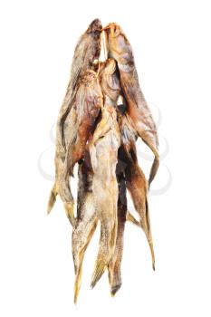 Dried bullhead (goby)  isolated  on  white