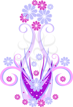 Royalty Free Clipart Image of a Vase With Flowers
